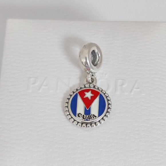 Pandora Cuba Flag Exclusive Dangle Charm Travel Vacation S925 Silver - Picture 3 of 6